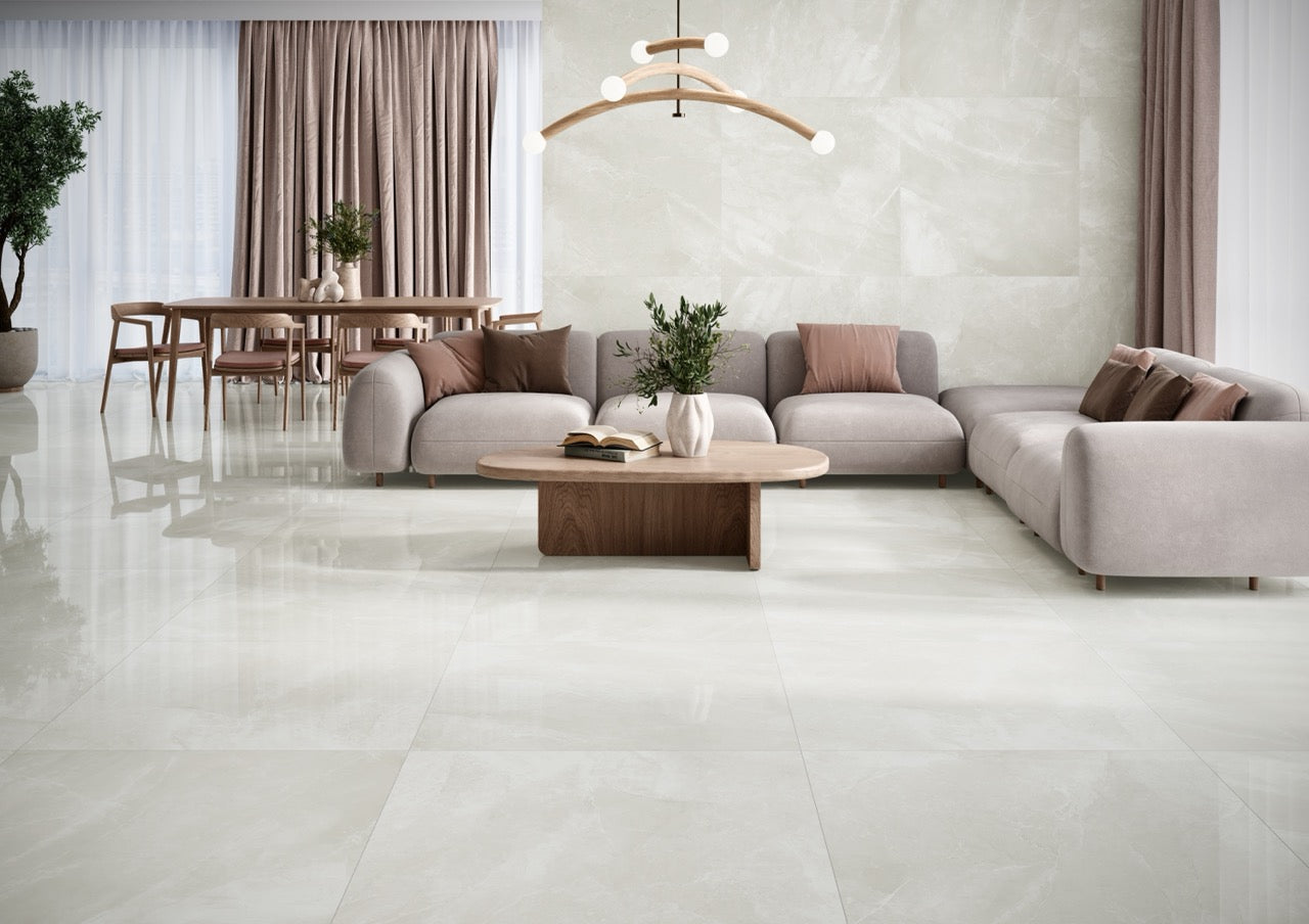 Wohnzimmer mit ALTIERI White 100X100cm